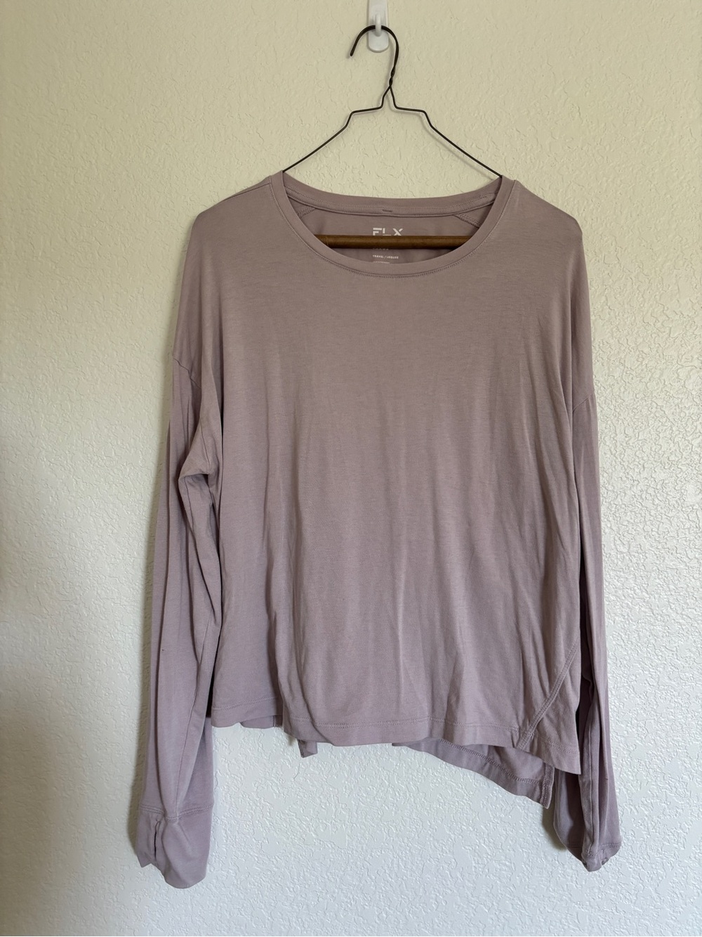 FLX Women's Long Sleeve Crewneck Top in Mauve